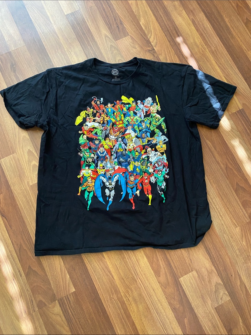 DC Comics "Super Powers" Black Superhero Graphic T-Shirt 2xl